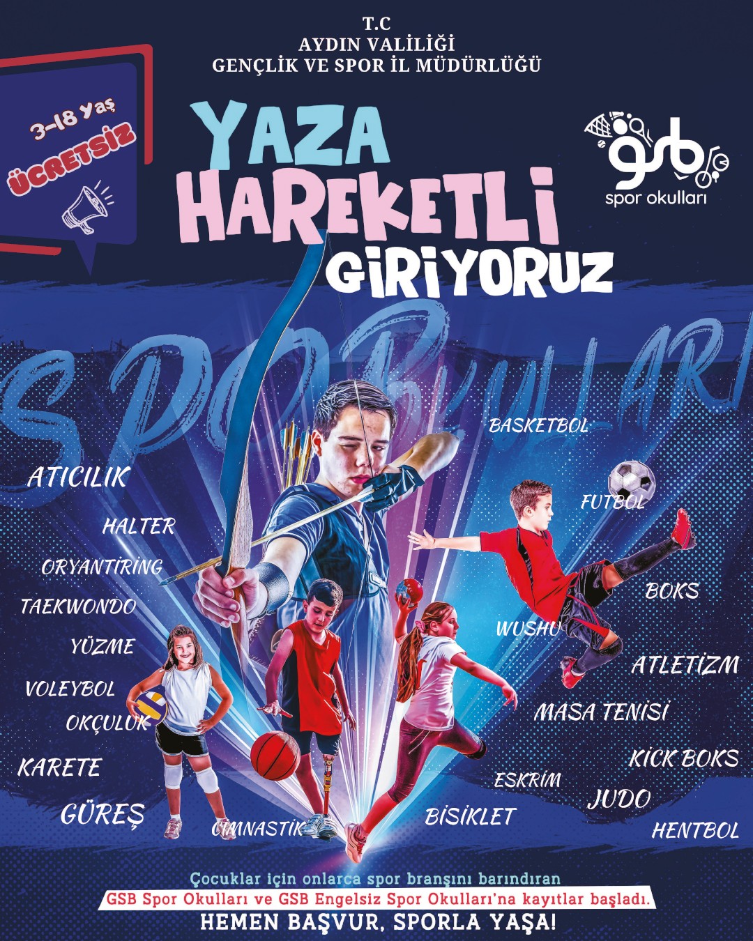 ÜCRETSİZ YAZ SPOR OKLULLARI BAŞLIYOR