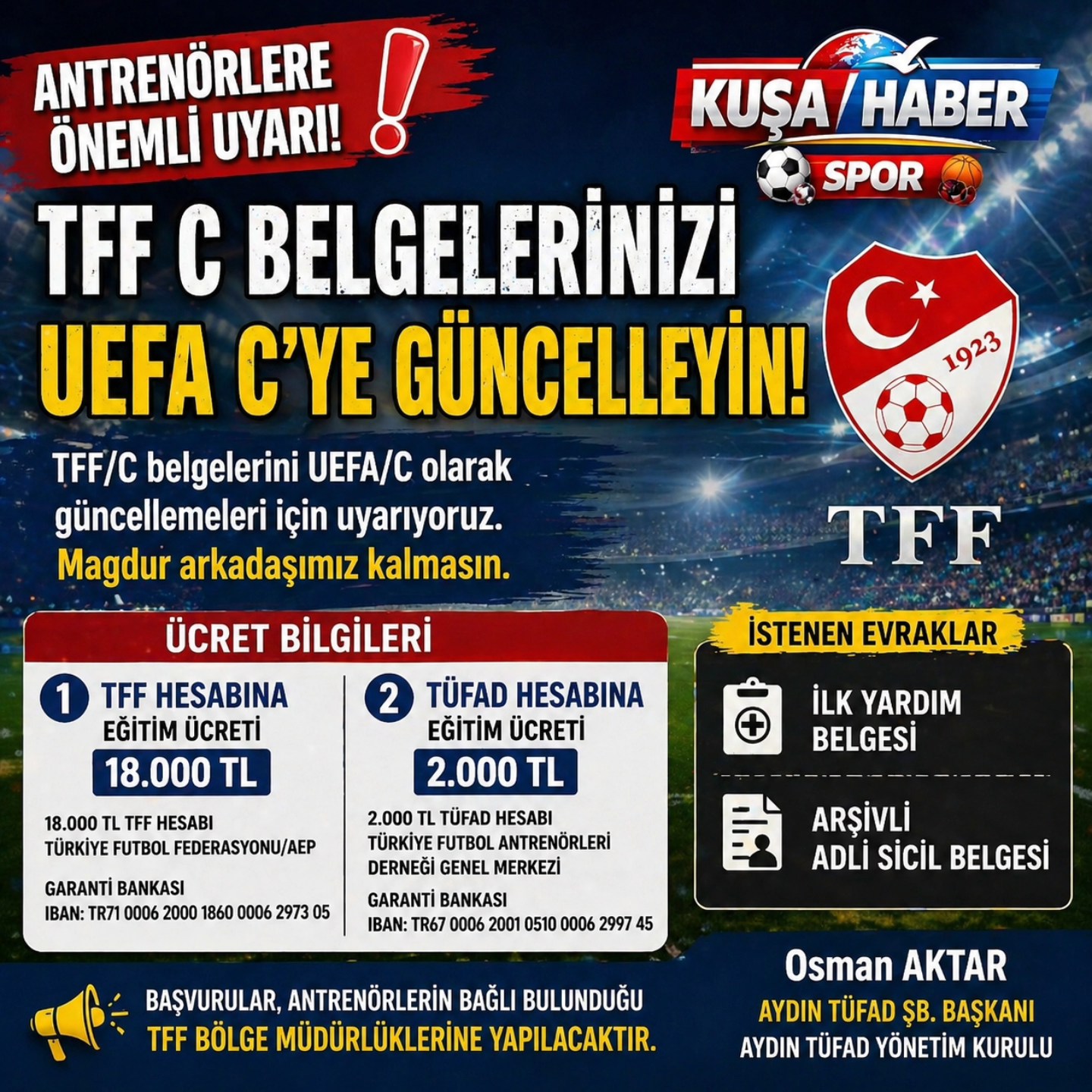 ANTRENÖRLERE ÖNEMLİ UYARI: UEFA C GÜNCELLEMESİNİ KAÇIRMAYIN!…