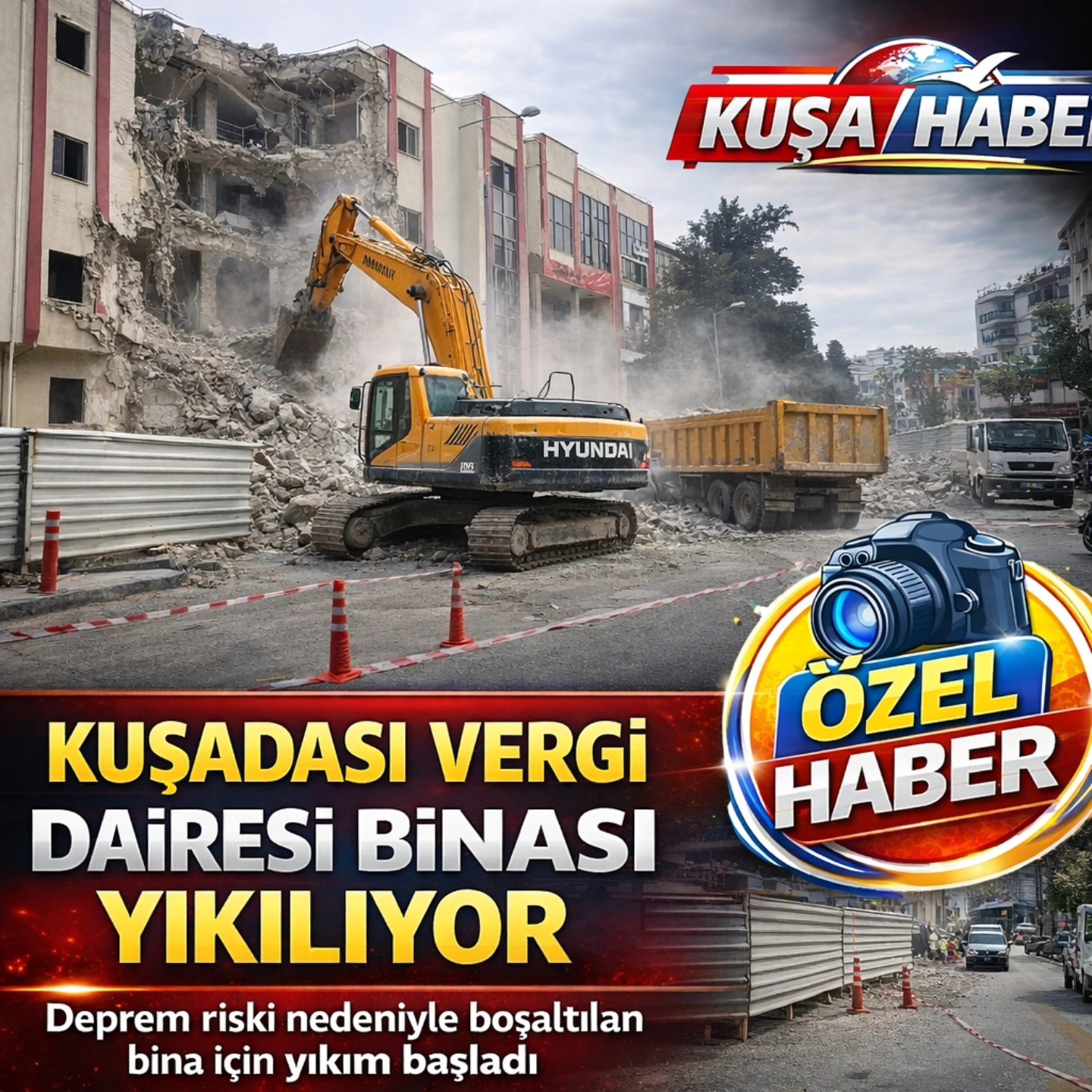 KUŞADASI VERGİ DAİRESİ HİZMET BİNASI YIKILIYOR: YENİ BİNA İÇİN İLK ADIM ATILDI