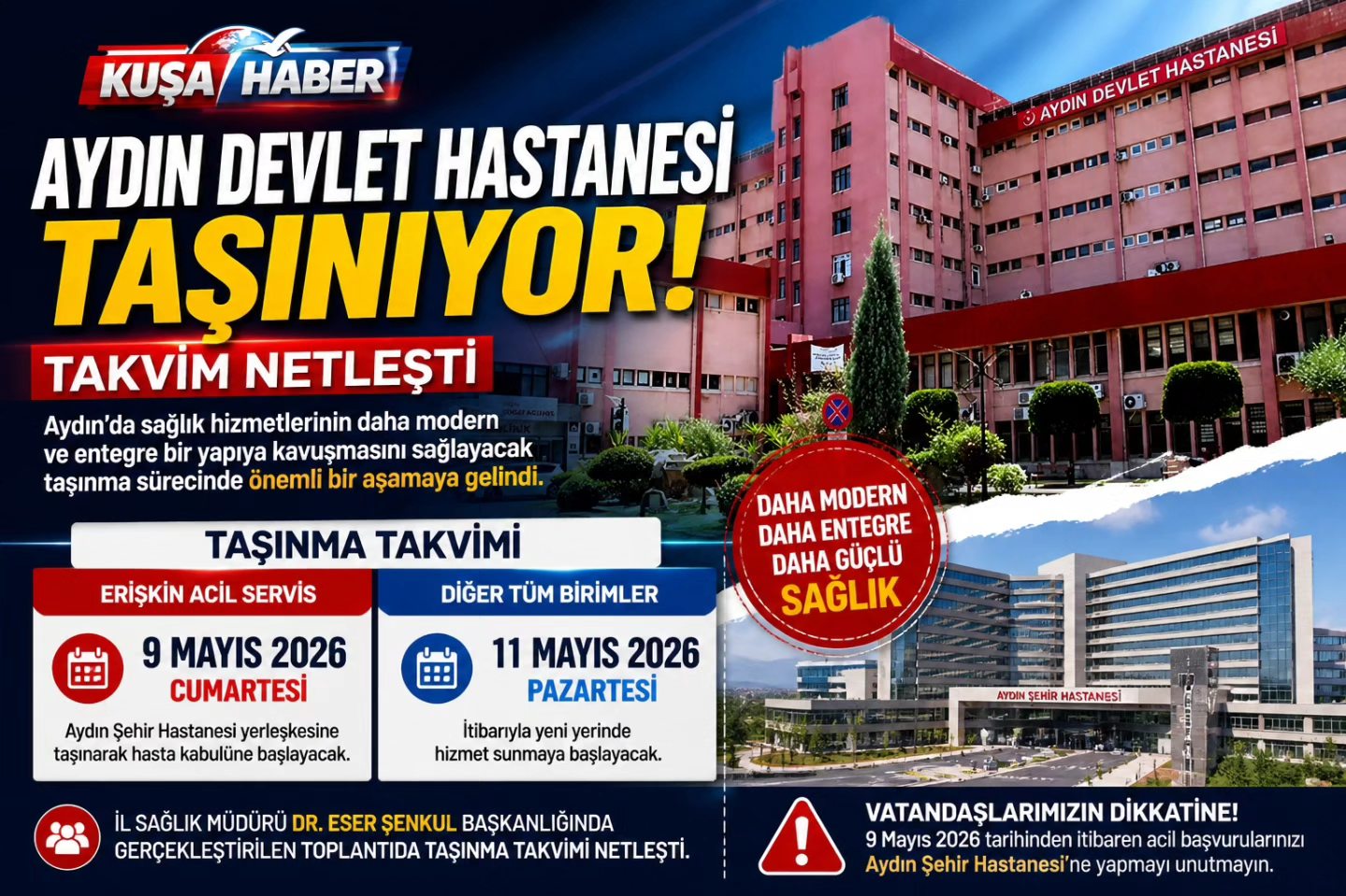 AYDIN DEVLET HASTANESİ TAŞINIYOR: TAKVİM NETLEŞTİ