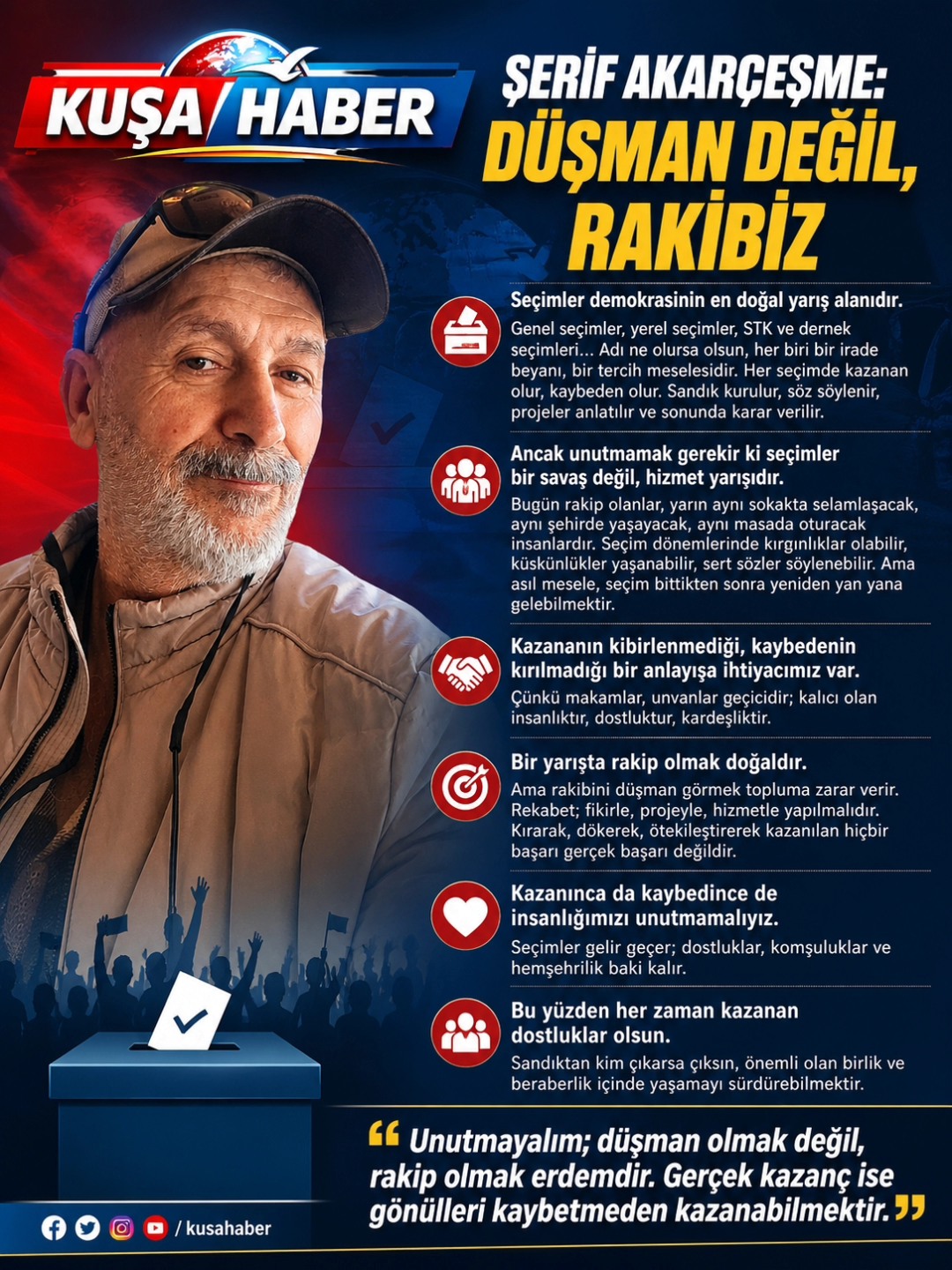 ŞERİF AKARÇEŞME: DÜŞMAN DEĞİL, RAKİP OLMAK