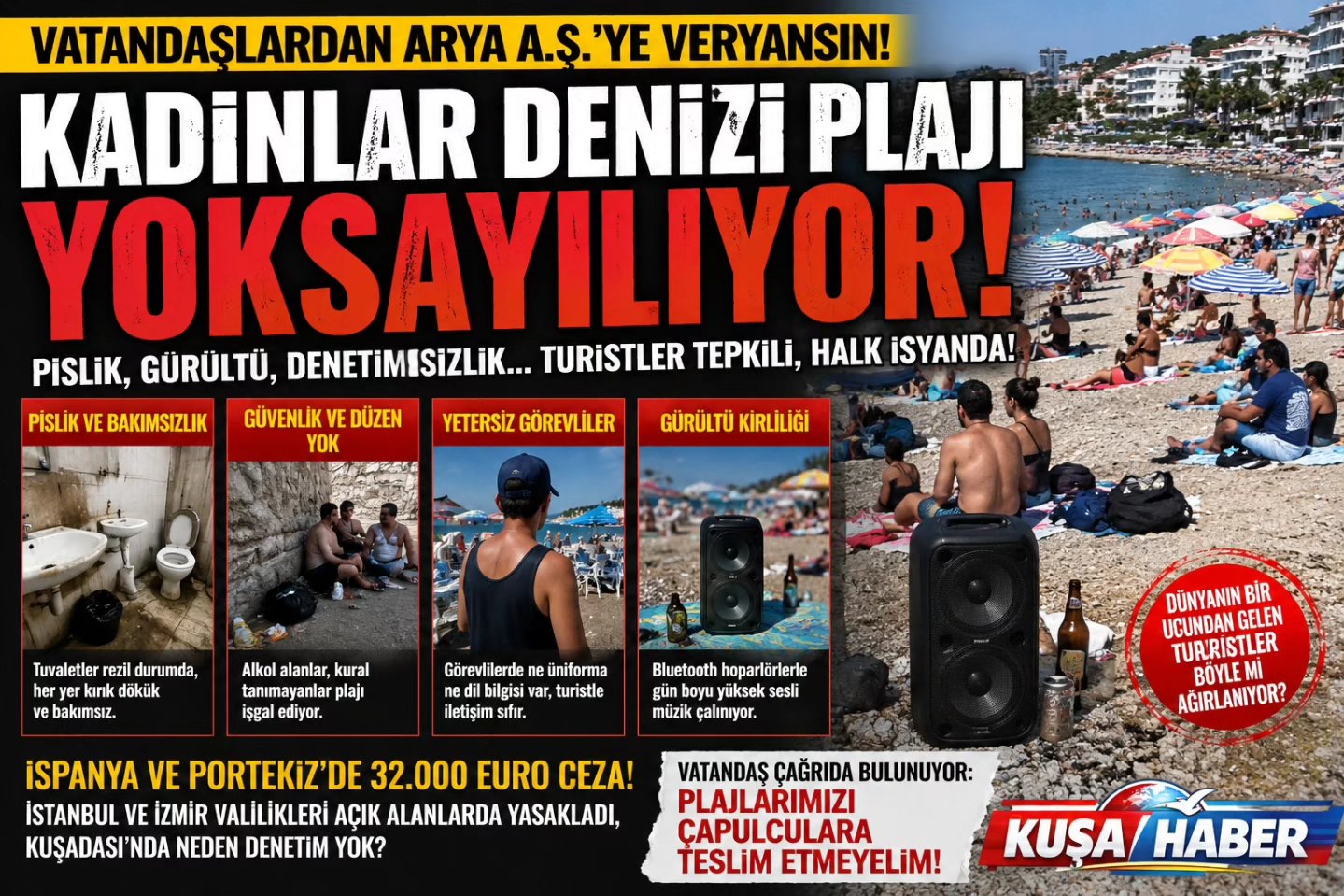KADINLAR DENİZİ PLAJI İÇİN VATANDAŞLARDAN ARYA A.Ş.’YE VERYANSIN