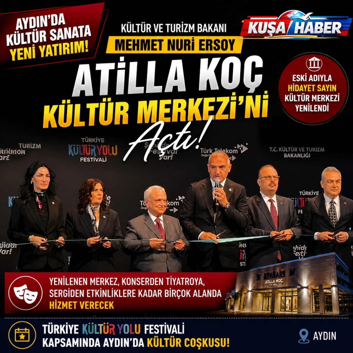 AYDIN’DA KÜLTÜR MERKEZİ YENİDEN AÇILDI