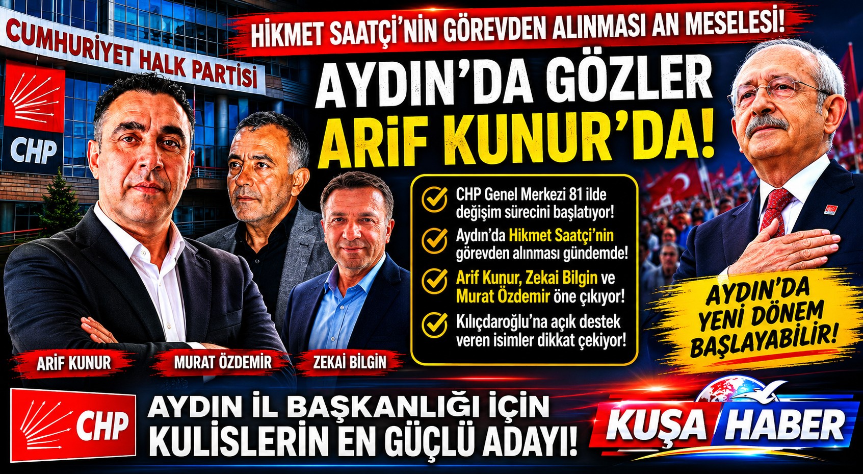 GAZETECİ ARİF KUNUR’A CHP’DE ÖNEMLİ GÖREV