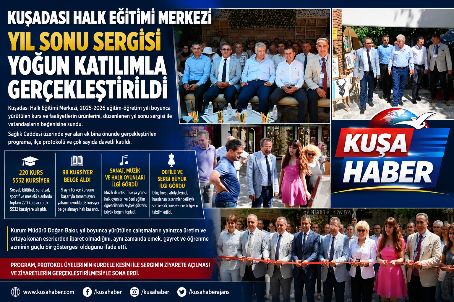 KUŞADASI HALK EĞİTİMİ MERKEZİ YIL SONU SERGİSİ YOĞUN KATILIMLA GERÇEKLEŞTİRİLDİ