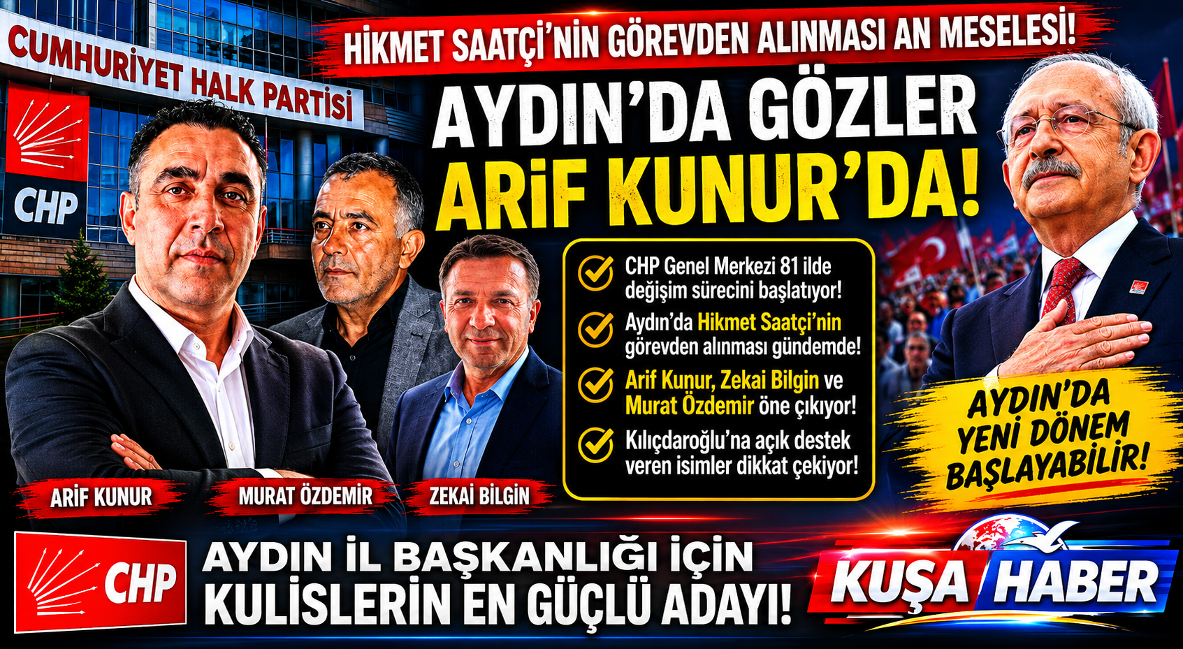 GAZETECİ ARİF KUNUR’A CHP’DE ÖNEMLİ GÖREV