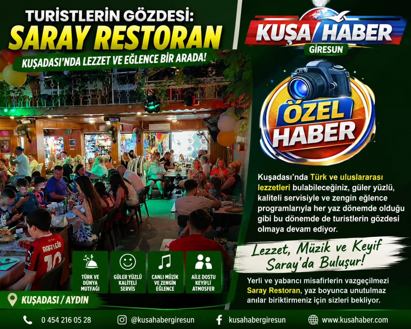 TURİSTLERİN GÖZDESİ: SARAY RESTORAN
