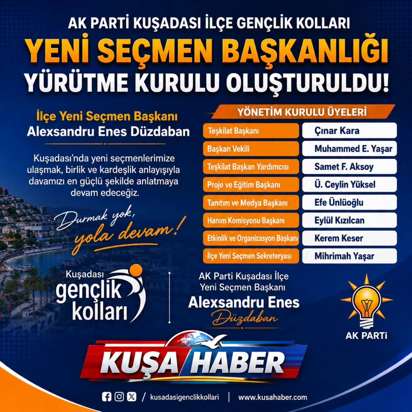 AK PARTİ KUŞADASI GENÇLİK KOLLARI YENİ SEÇMEN BİRİMİ YÜRÜTME KURULU OLUŞTURULDU