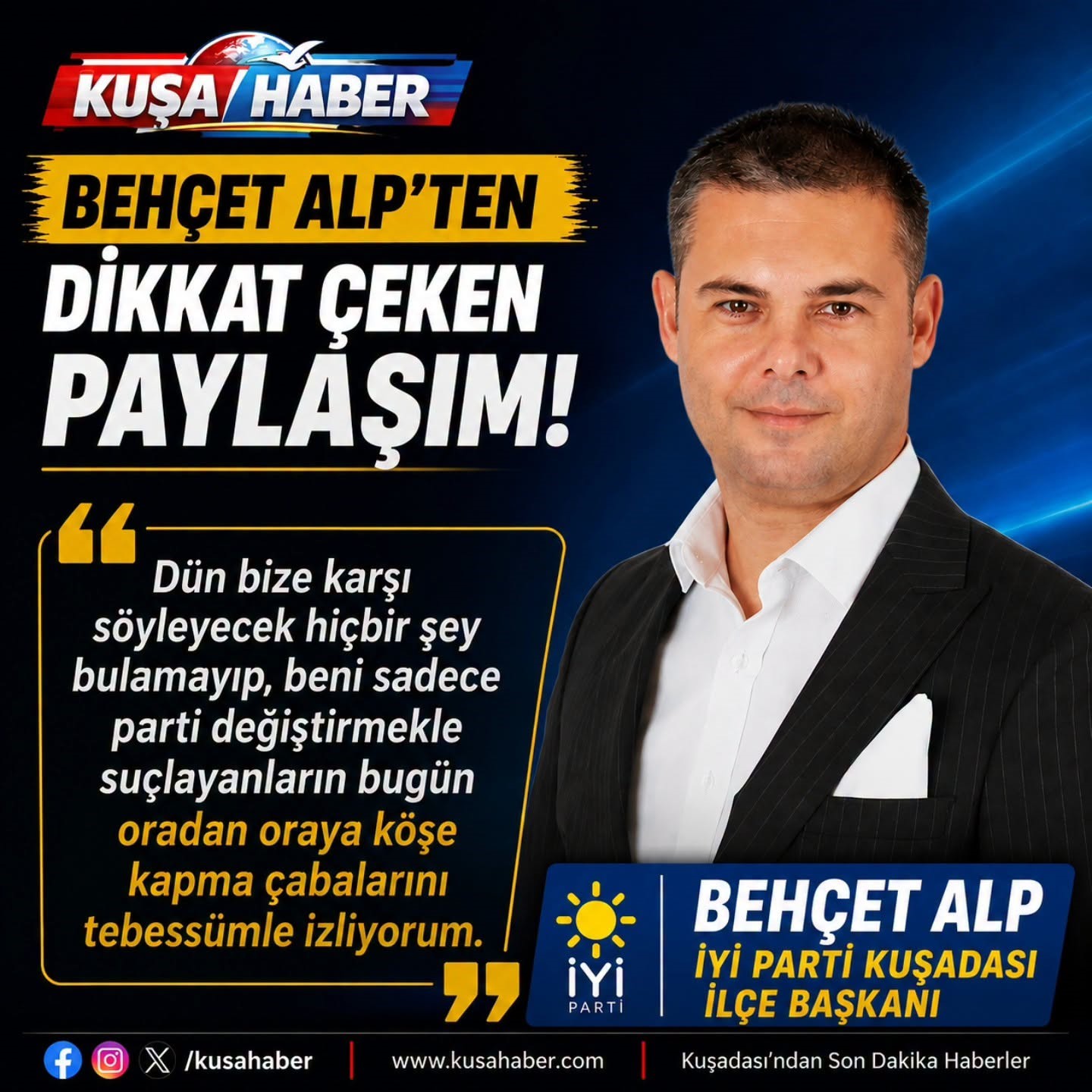 BEHÇET ALP’TEN DİKKAT ÇEKEN MESAJ