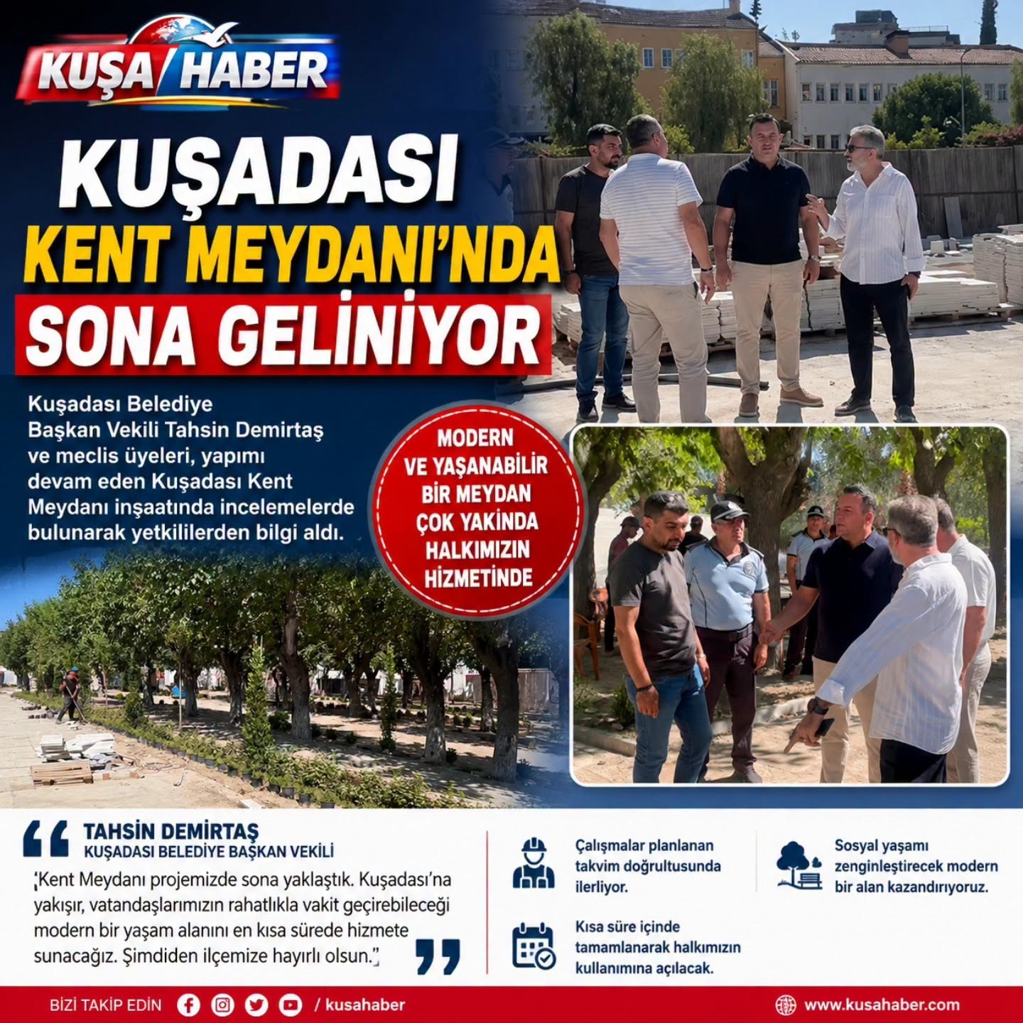 KUŞADASI KENT MEYDANI’NDA SONA GELİNİYOR