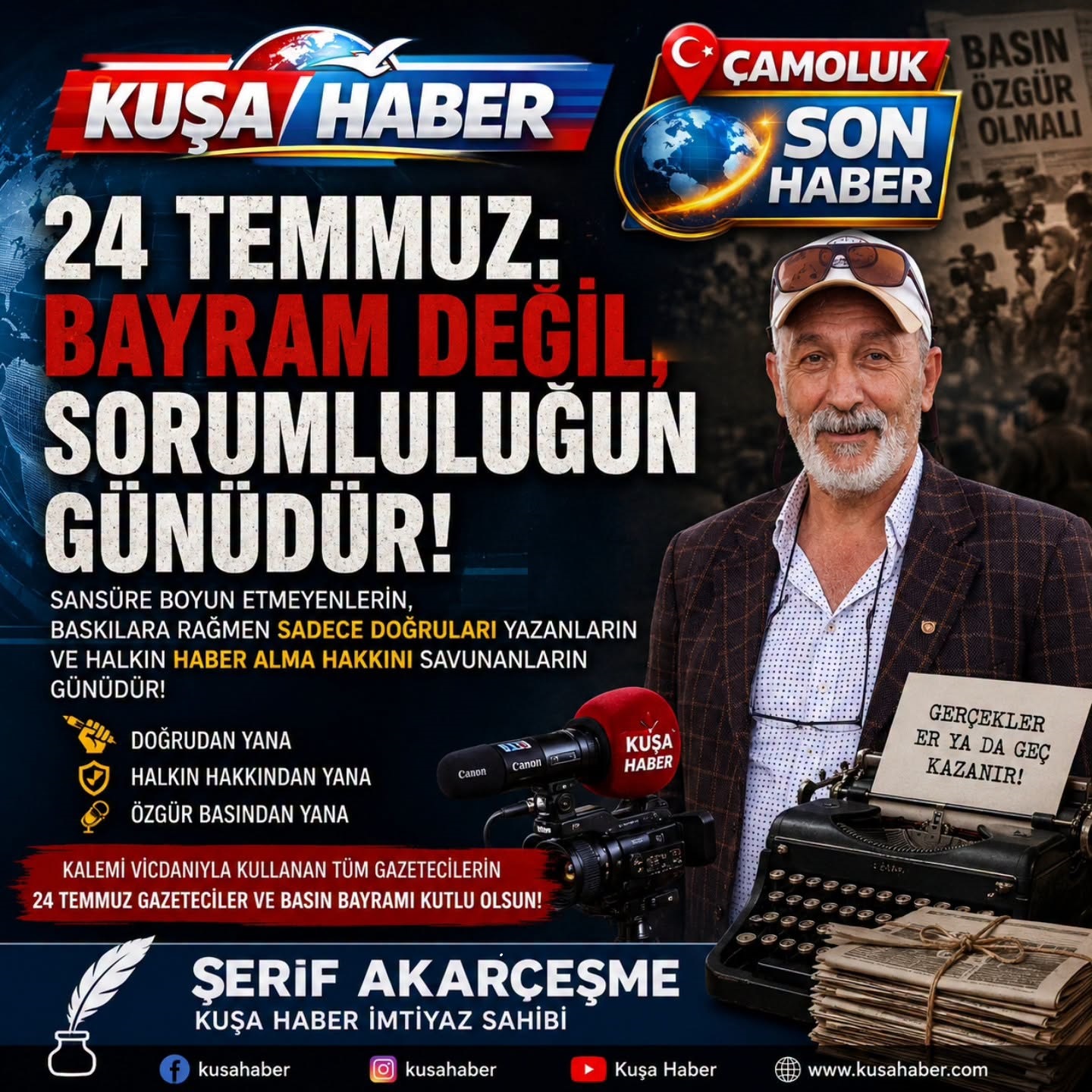 ŞERİF AKARÇEŞME: 24 TEMMUZ: BAYRAM DEĞİL, SORUMLULUĞUN GÜNÜDÜR