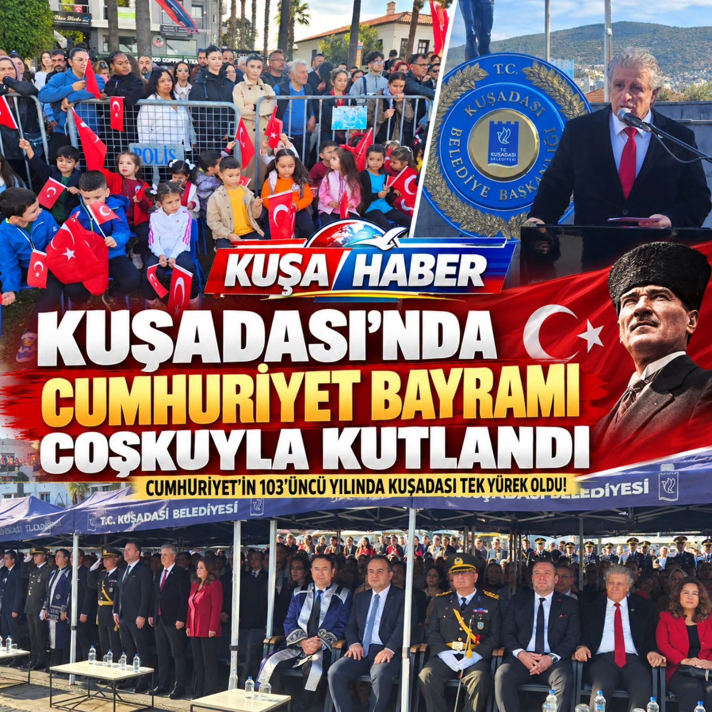 KUŞADASI’NDA CUMHURİYET BAYRAMI COŞKUYLA KUTLANDI!