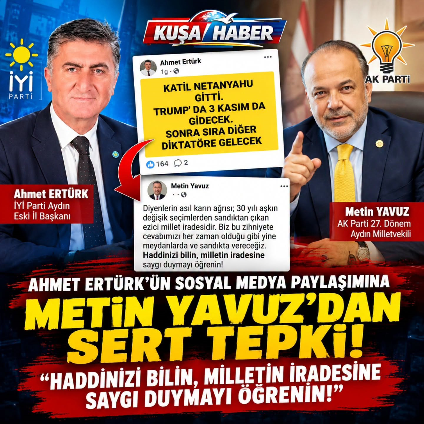 AHMET ERTÜRK’ÜN SOSYAL MEDYA PAYLAŞIMINA METİN YAVUZ’DAN SERT TEPKİ!